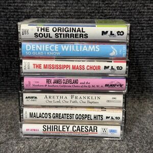 Vintage Gospel Cassette Lot 7 Tapes Shirley Caesar Aretha Franklin Soul Stirrers